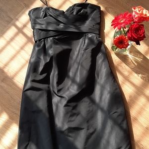 J.Crew Black Satin Sweetheart Dress